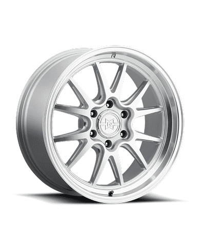 High-performance silver alloy wheel with multiple spokes for luxury vehicles.